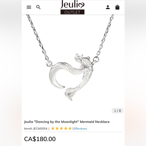 Jeulia "Dancing by the Moonlight" Mermaid Necklace - Picture 1 of 11